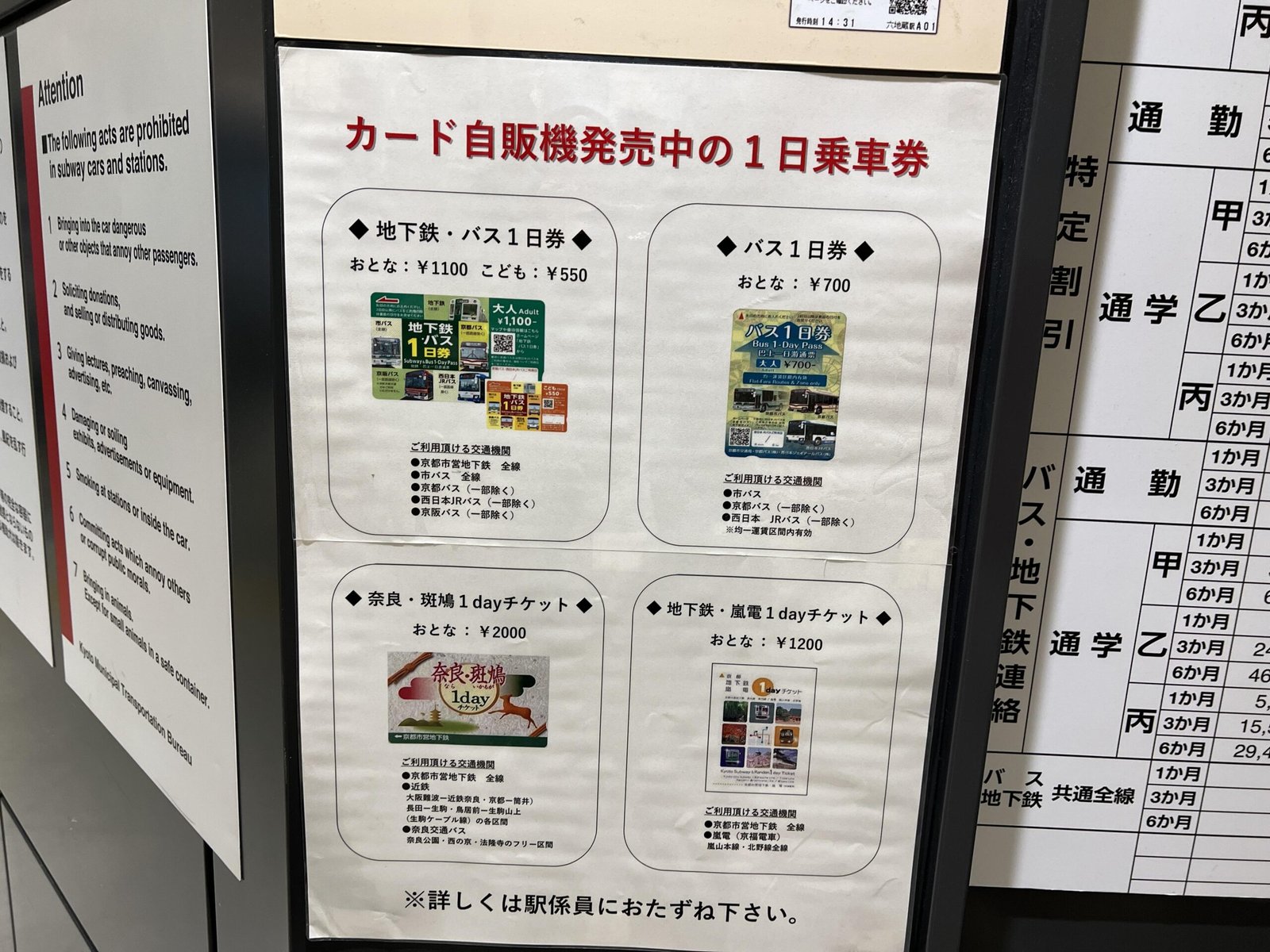 교토 버스패스 구입 및 버스 이용하는 방법 - 4