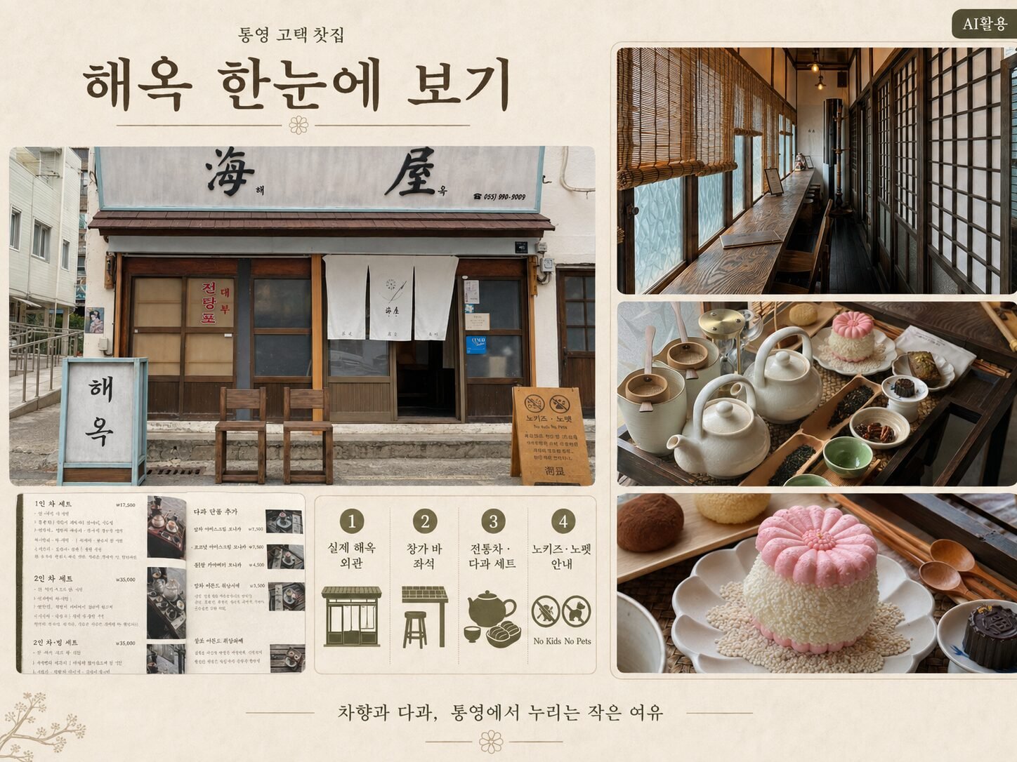 통영 카페 해옥, 1936년 고택에서 즐긴 전통다과와 차 해옥의 외관·실내·상차림을 한눈에 정리한 방문 요약