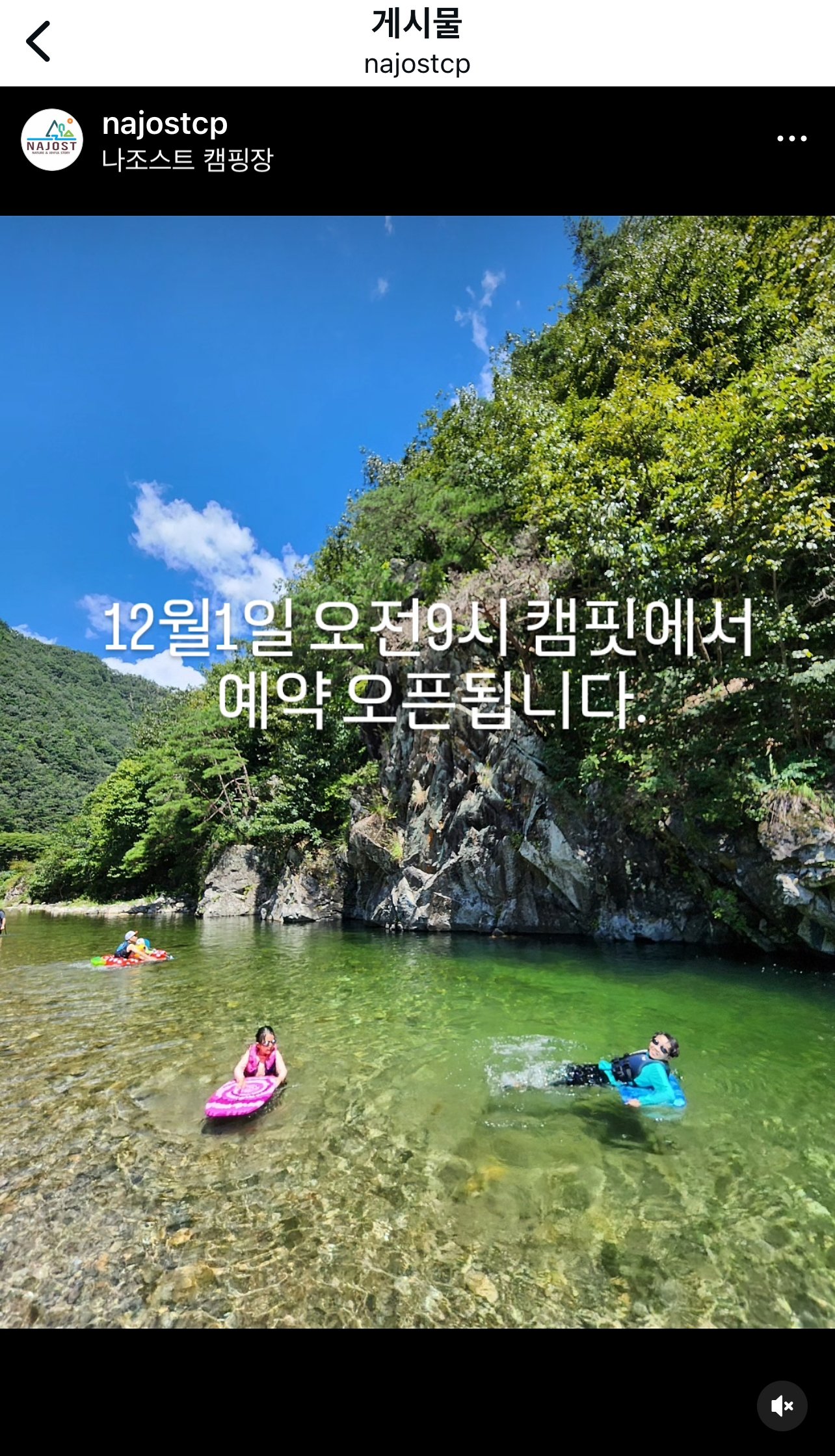 나조스트 캠핑장 예약 인스타 지