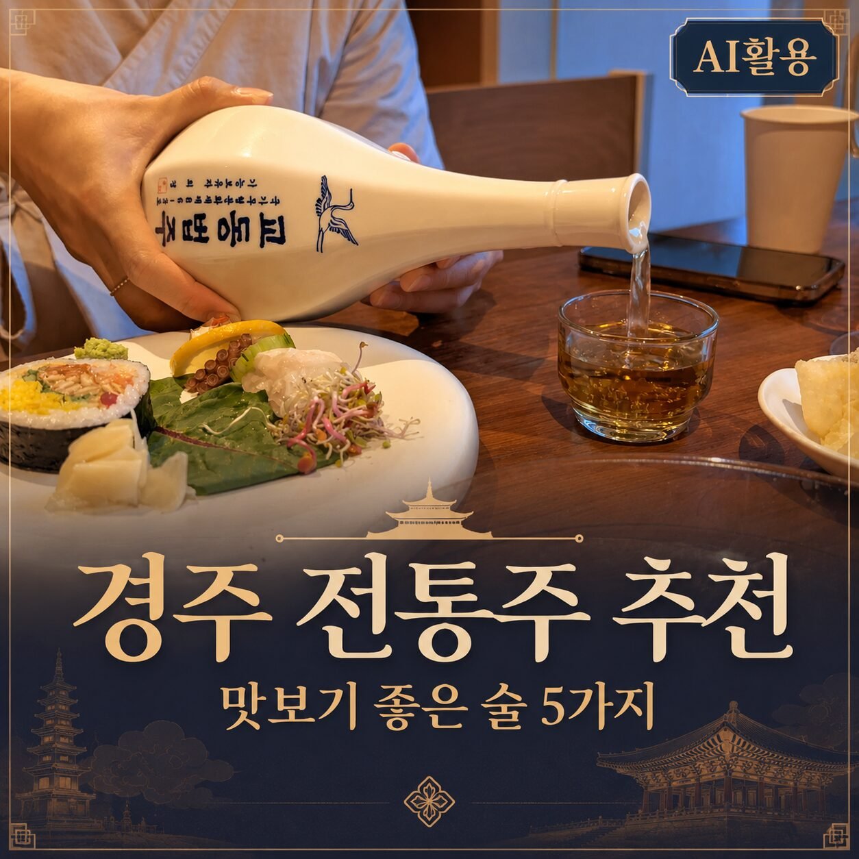 경주 전통주를 잔에 따르는 모습이 담긴 연관글 대표 이미지