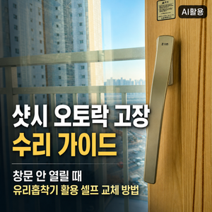 샷시 오토락 고장 수리 가이드┃창문 안 열릴 때 유리흡착기 활용 셀프 교체 방법 - 7