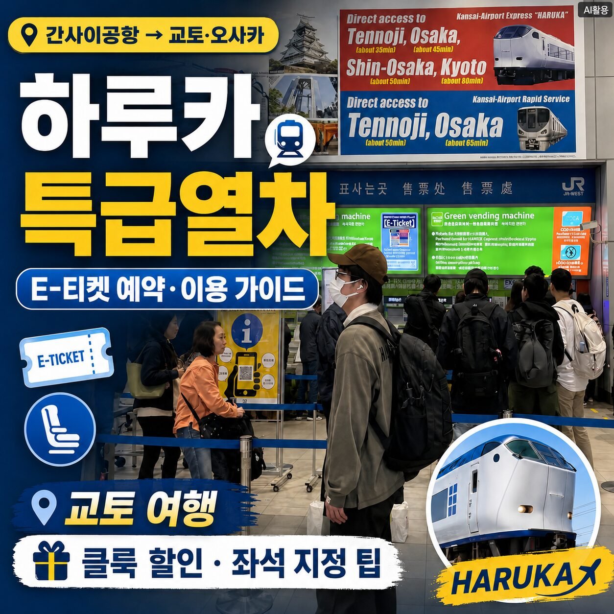 하루카 특급열차 E-티켓 예약 및 이용 가이드