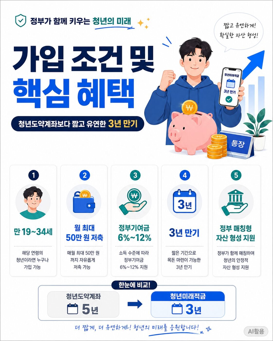 청년미래적금 총정리┃청년도약계좌 비교, 가입 조건 및 혜택 가이드 청년미래적금 가입 조건 및 혜택
