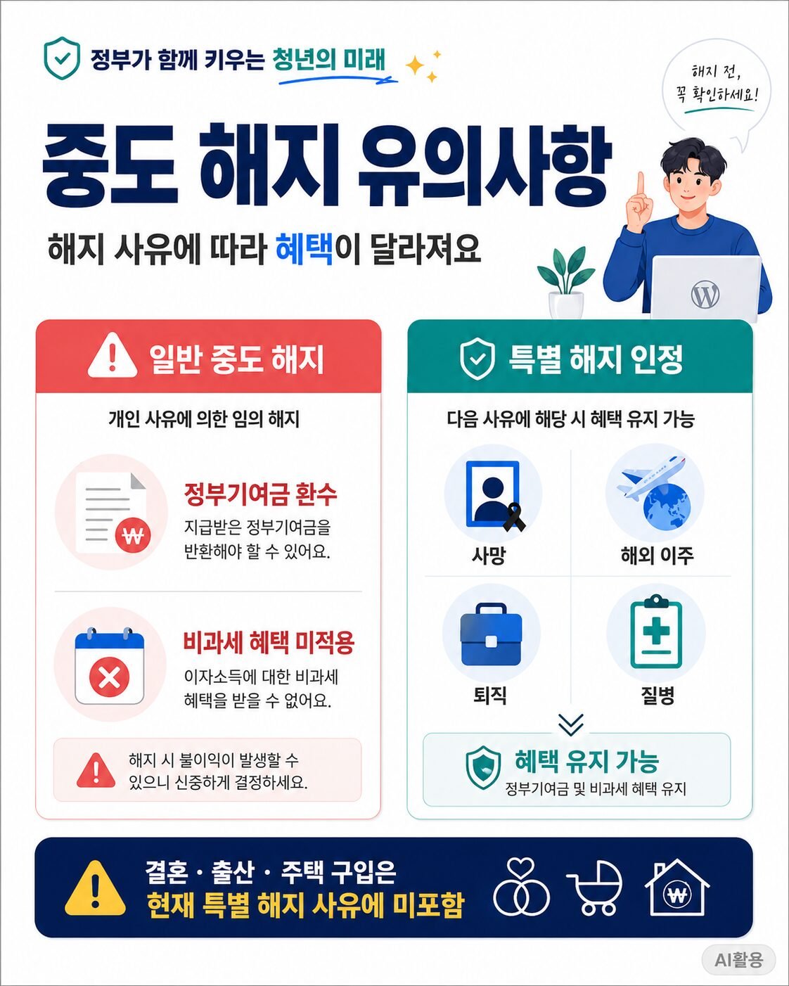 청년미래적금 총정리┃청년도약계좌 비교, 가입 조건 및 혜택 가이드 청년미래적금 특별 해지