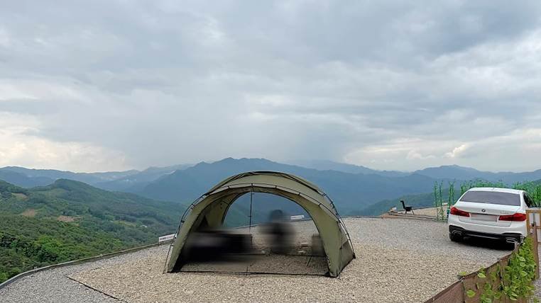 쉼오지캠프 전체 사이트 리뷰|하늘존·산맥존 명당자리 추천 꿈사이트에서 바라본 뷰