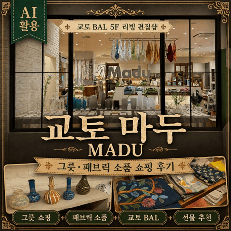 교토 소와레 카페|푸른 조명 속 젤리펀치와 굿즈 후기 교토 마두 MADU 리빙 편집샵 연관글 썸네일
