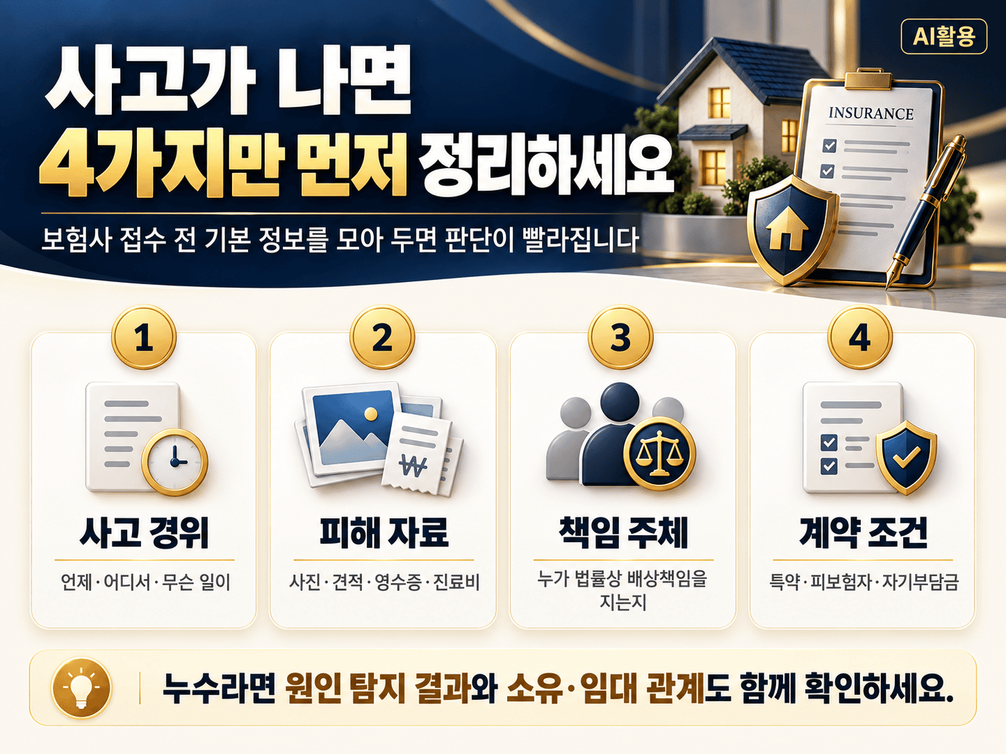 일상생활 배상책임 사고 후 경위, 피해자료, 책임주체, 특약과 자기부담금을 확인하는 4단계