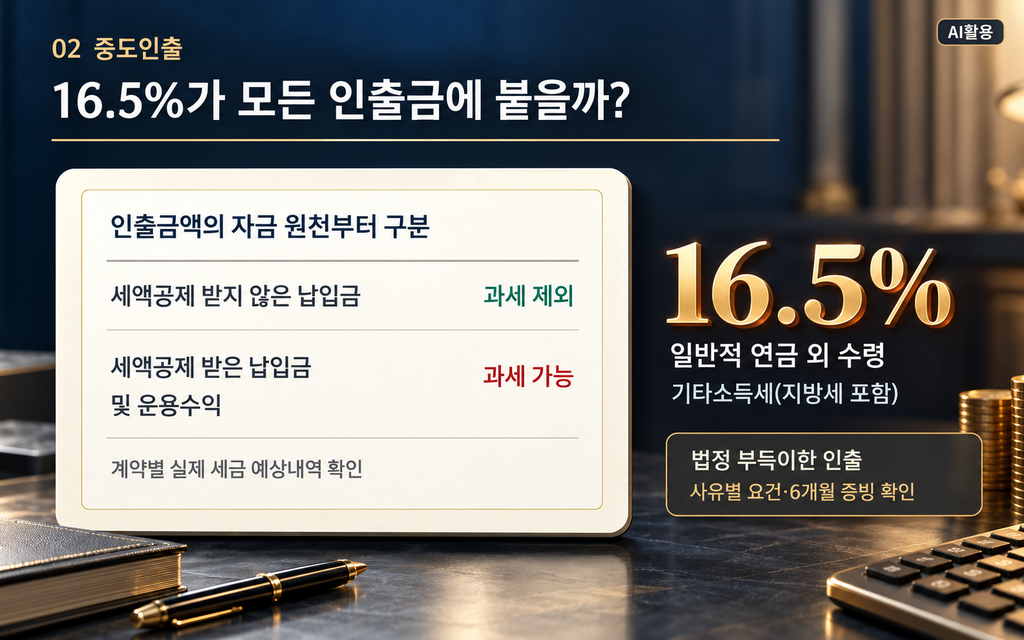 연금저축 주의사항┃가입부터 연금 수령까지 꼭 확인할 5가지 연금저축 중도인출 기타소득세 16.5% 과세대상과 부득이한 인출 증빙 조건