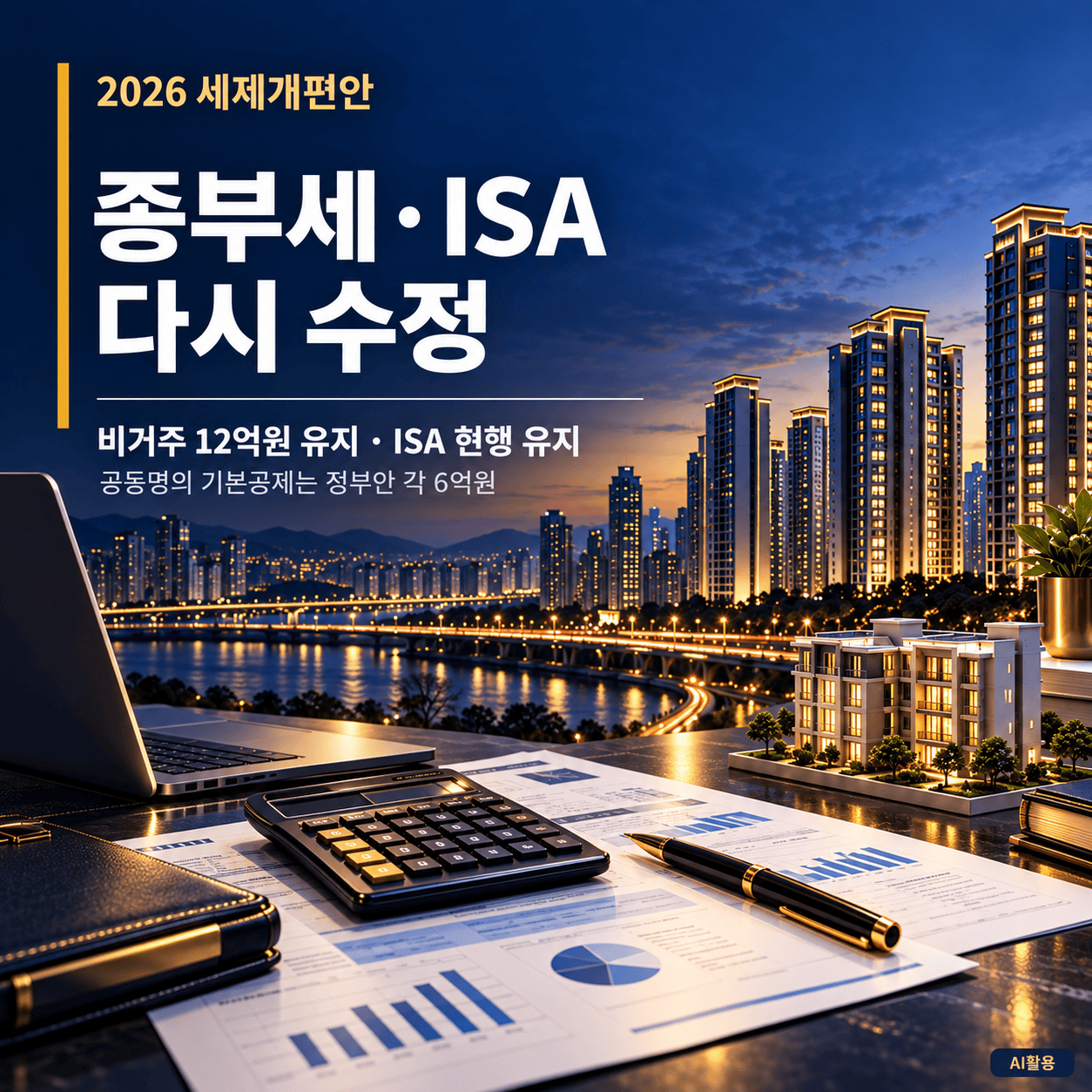 이재명 대통령 부동산 정책┃주택 공급 확대·대출 규제·세제 방향 2026 세제개편안 수정안┃종부세 기본공제·ISA 무엇이 달라졌나