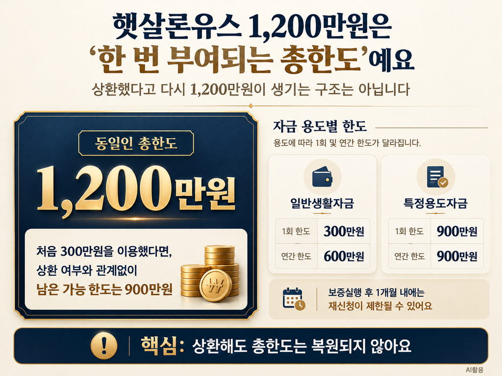 햇살론유스┃청년 대상·한도·금리·신청 절차 정리 햇살론유스 1,200만원 총한도와 자금 용도별 한도