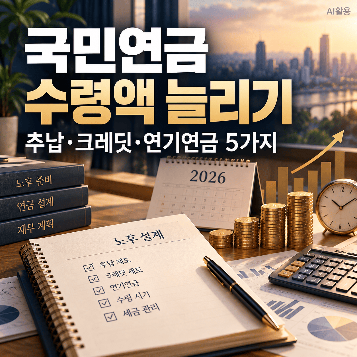 국민연금 수령액┃추납·임의가입·크레딧·연기·반납 5가지 전략 국민연금 수령액 늘리기 썸네일