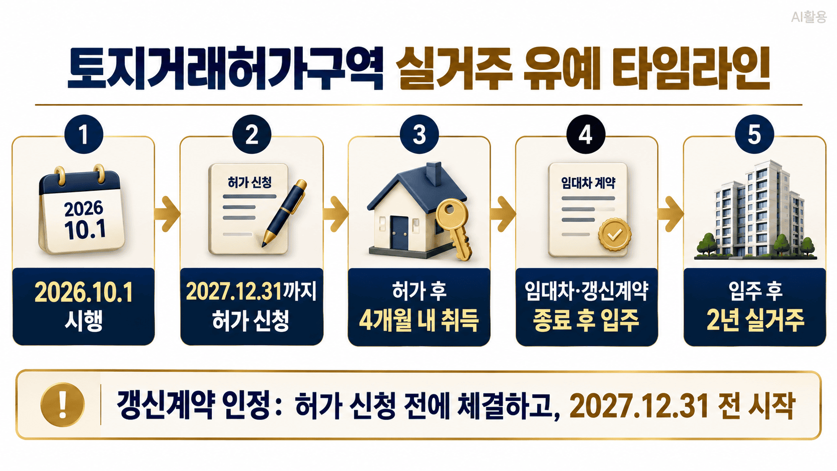 토지거래허가구역 실거주 유예 신청부터 2년 실거주까지 절차 안내 이미지