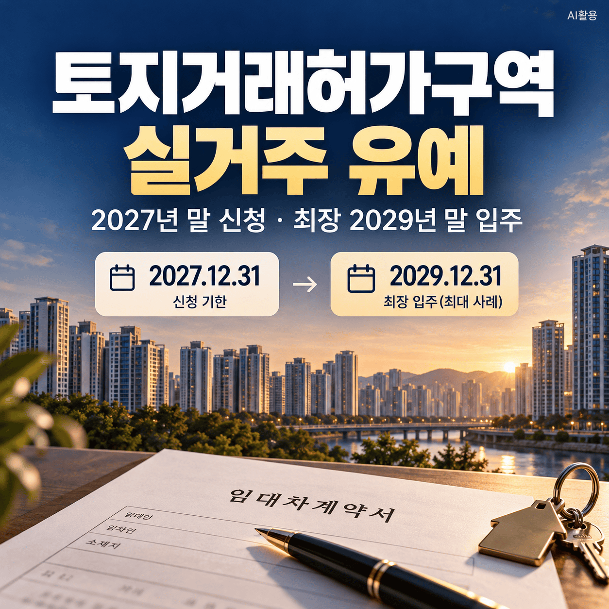 토지거래허가구역 실거주 유예┃2027년 말 신청·2029년 최장 입주 조건 - 1